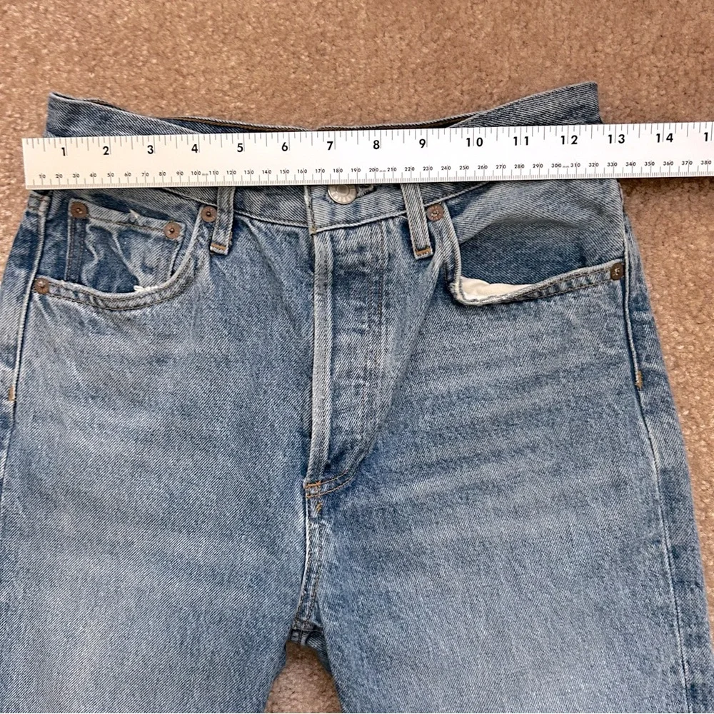 Agolde High Rise Straight Leg Distressed Jeans - Picture 7 of 11